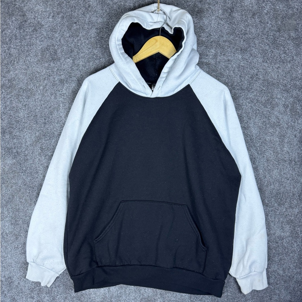 Vintage Two Tone Black White Hoodie Hill Heavyweight Medium Made In USA